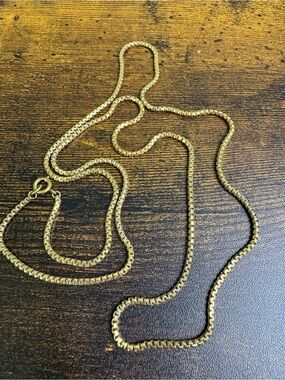 Gold Box Chain Necklace - Women Jewelry